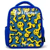 Smiley - Geel - Blauw Kinderrugzak - Blauw middel -3d