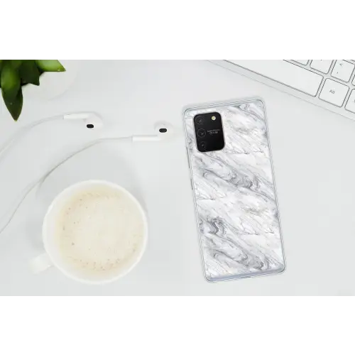 Wervelende - Grijsstructuur - Marmer - Wit Telefoonhoesje Samsung Galaxy S10 Lite klein 364 -oordopS10Lite