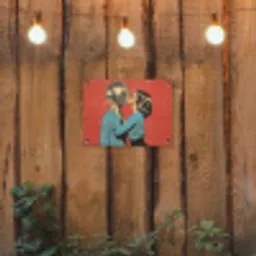 Vrouw - Retro - Discobal - Kus tuinposter los doek klein -sfeer1