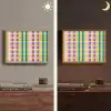 Ruit - Patroon - Kleurrijk Light Box met batterij (Wandlamp) middel 907 -sfeer3