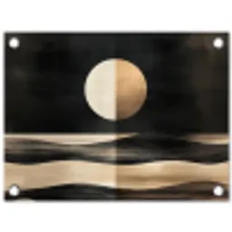 Maan - Cirkel - Goud tuinposter los doek klein -3d