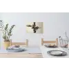 Golven - Penseelstreken - Beige - Minimalistisch Muursticker klein -eettafel