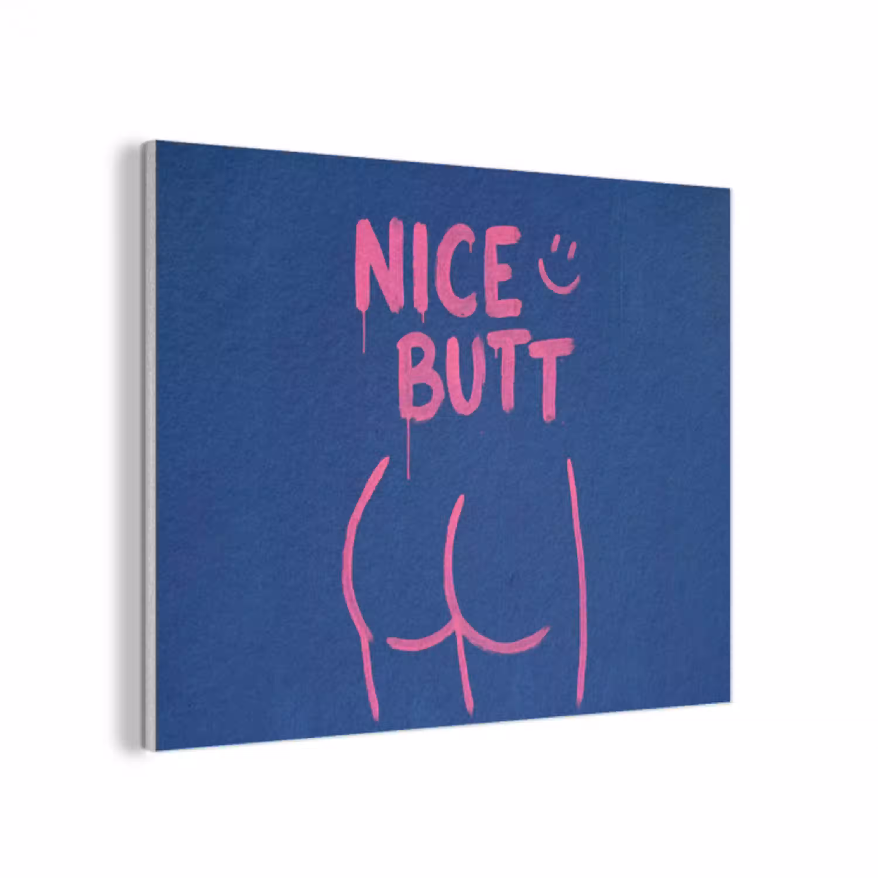 Brutaal - Grappig - Blauw PET vilt klein -3d