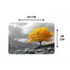 Boom - Geel - Natuur - Zwart wit Placemat vinyl groot -specs