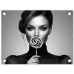 Vrouw - Lolly - Zwart tuinposter los doek klein -3d