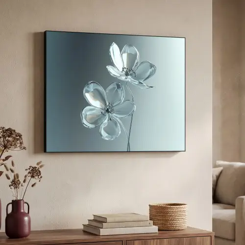 Kristal - Bloemen - Grijs Textielframe - compleet frame klein -sfeer3