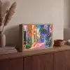 Geel - Blauw - Oranje - Huis Light Box met batterij (Wandlamp) middel -sfeer2