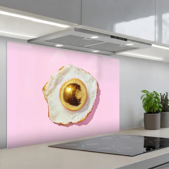 Spatscherm keuken - Ei - Disco - Ontbijt - Glitter