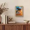 Palm - Zonsondergang - Horizon - Strand - Zee - Tropisch Light Box met kabel (Tafellamp) klein -sfeer2