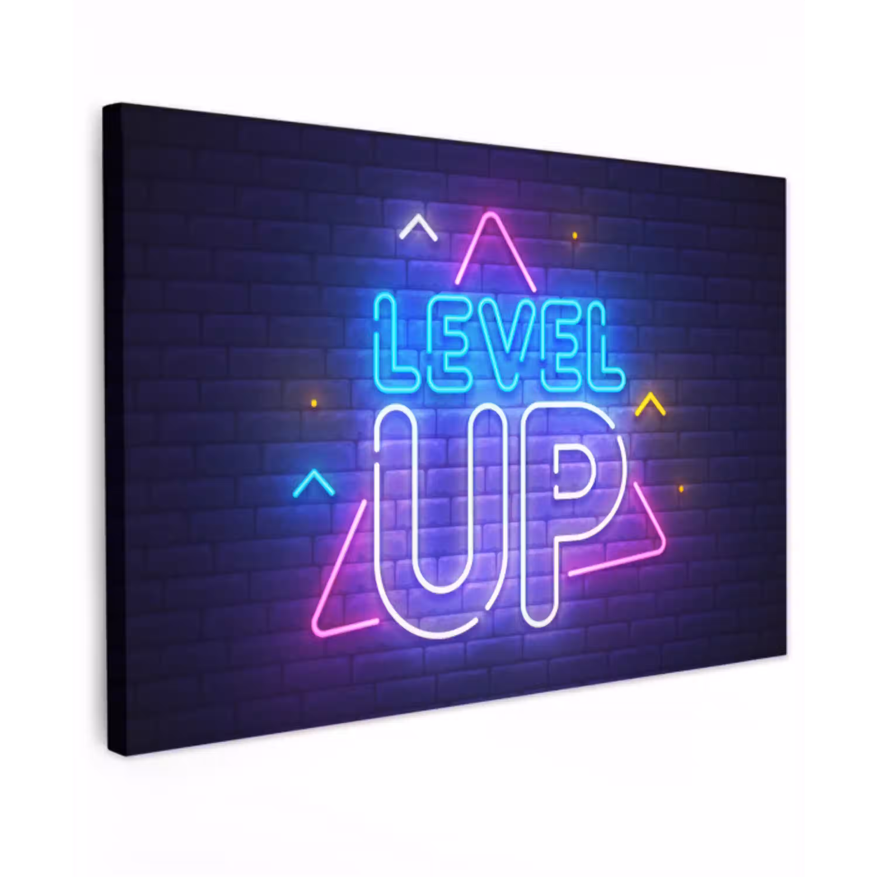 Gaming - Neon - Level Up - Quotes - Gamen canvas 2cm klein -z3d