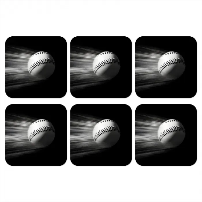 Honkbal - Wit - Vliegt onderzetter kurk middel -3d