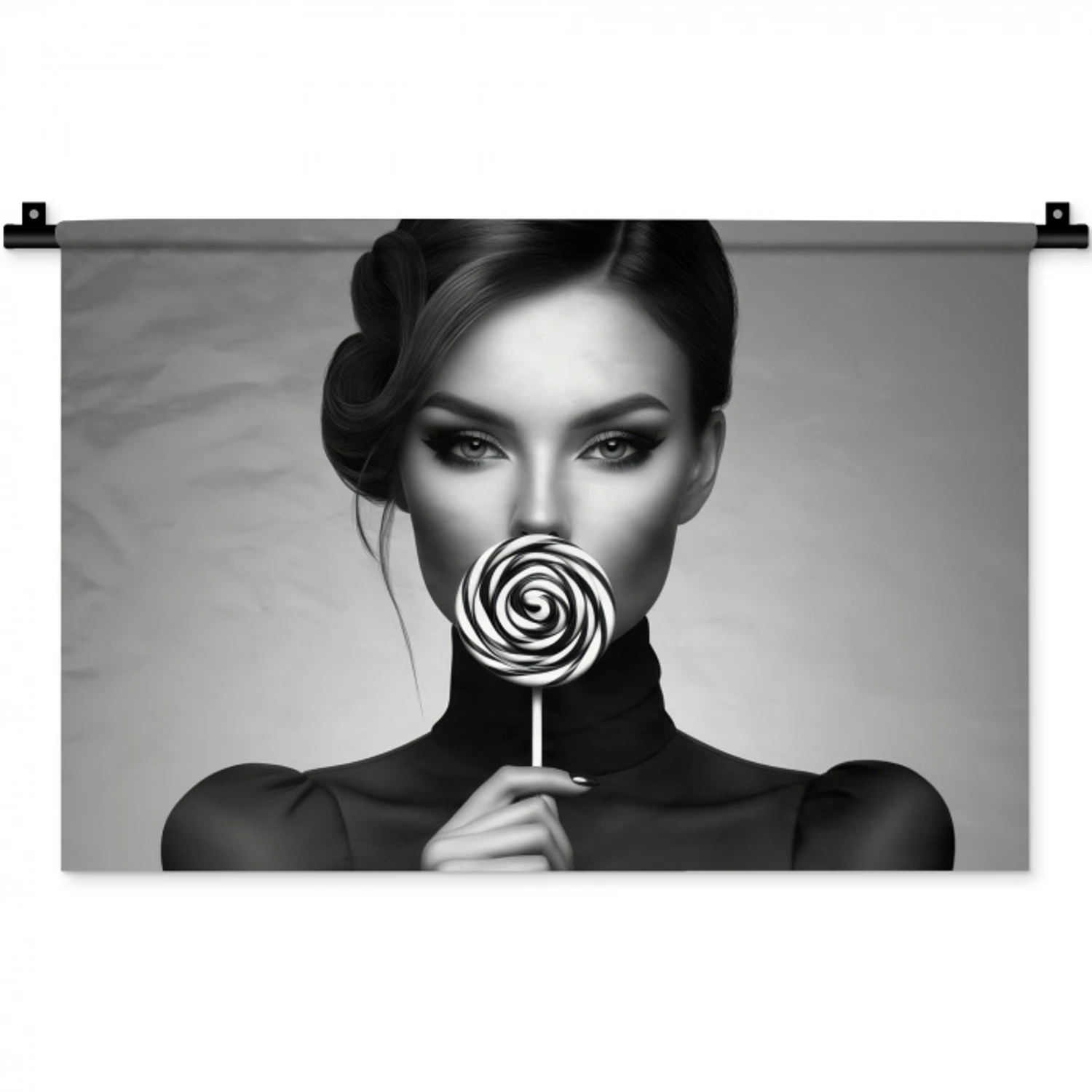 Vrouw - Lolly - Zwart Wandkleed katoen klein -zz3d