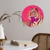 Tijger - Modern - Neon Wandcirkel behangsticker klein -sfeer3