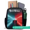 Raceauto - Verlichting - Neon - Rood Rugzak - Zwart middel -inhoud_UK