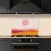 Heuvels - Oranje - Zon - Abstract keuken achterwand spatscherm klein -sfeer1