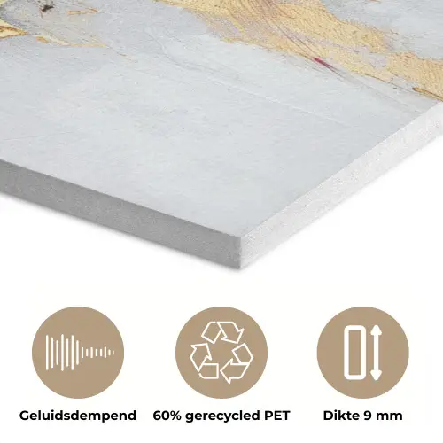 Rood - Marmer - Abstract - Goud - Modern PET vilt klein -closeup_NL