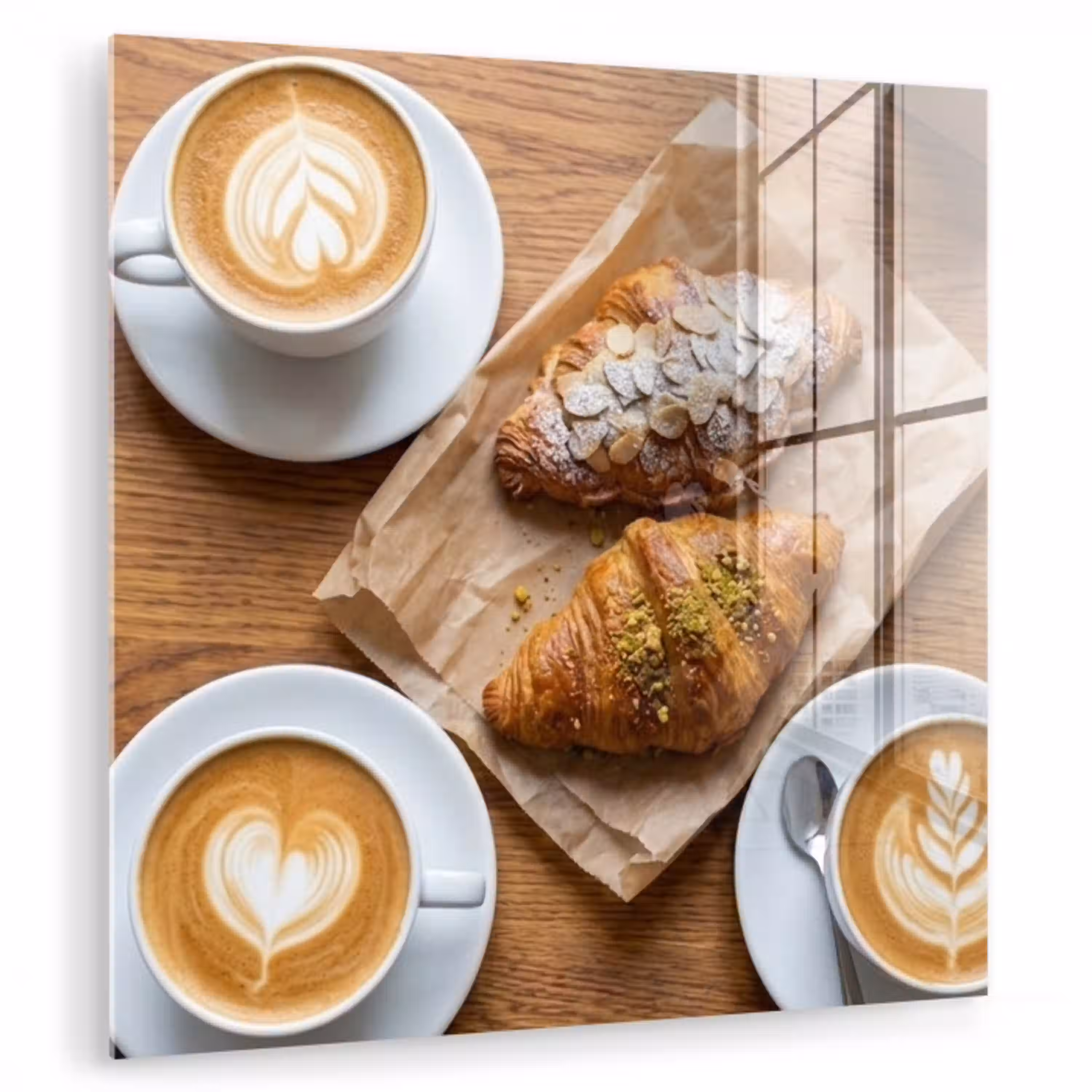 Eten - Croissant - Koffie - Ontbijt - Modern plexiglas 5mm klein -zzzproduct_nieuw