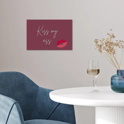 Kiss my ass - Lip - Bordeaux poster papier klein -sfeer3