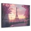 Eiffeltoren - Parijs - Roze Textielframe zwart klein -3d