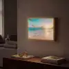 Zonsondergang - Strand - Zee - Zomer - Blauw Light Box met batterij (Wandlamp) middel -sfeer1