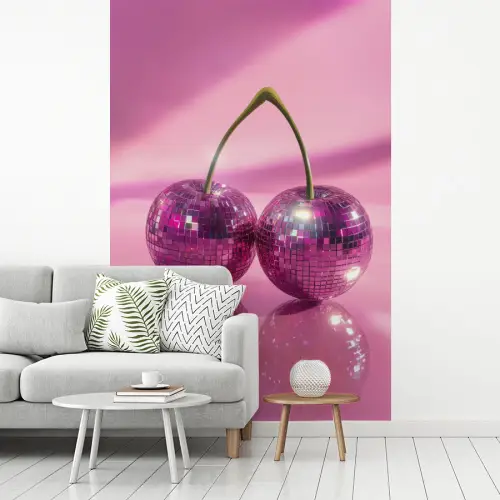 Glitter - Discobol - Roze - Kersen fotobehang vinyl groot -woonkamer
