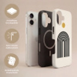 Minimalistisch - Zwarte boog - Gouden cirkel Toughcase MagSafe Apple iPhone 17 klein -USP_Lagen_DE