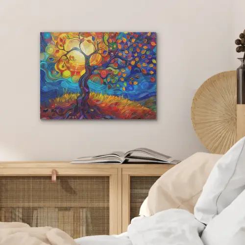 Boom - Zon - Verflook - Kleuren - Abstract PET vilt klein -sfeer3