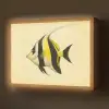 Vis - Sierlijk - Rugvin - Geel Light Box met batterij (Wandlamp) middel -z3d_website