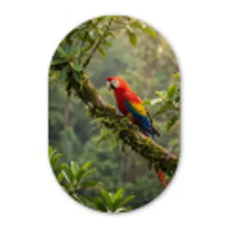 Ara - Jungle - Rood Wandcirkel Ovaal Aluminium middel -3d