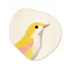 Vogel - Minimalistisch - Geel Wandcirkel Organisch Plexiglas middel -3d