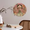 Vrouw - Bril - Roze - Bloemen Akoestische PET Vilt - Rond klein -sfeer3