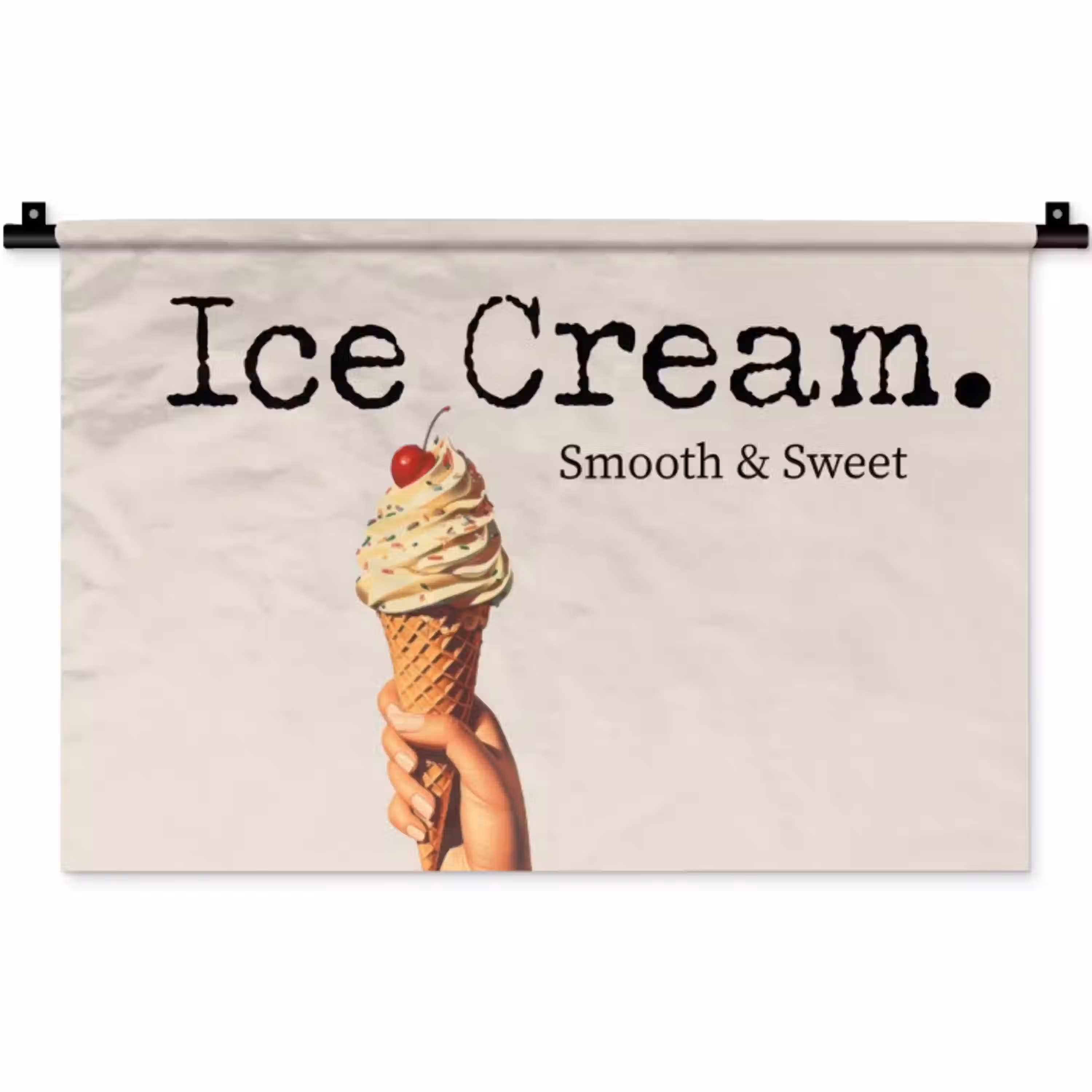 Ice cream - Softijs - Kleurrijk - Kers Wandkleed katoen klein -zz3d