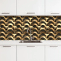Schubben - Structuur - Goud keuken achterwand 2 middel 871 -3d