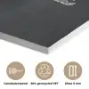 Wereldkaart - Krijt - Zwart - minimalistisch PET vilt klein -closeup_NL