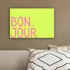Groen - Smiley - Bonjour - Roze canvas 2cm klein -sfeer3