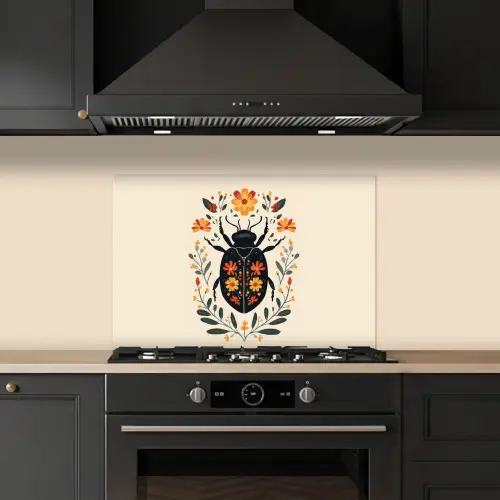 Bloemen - Oranje - Planten - Sierlijk keuken achterwand spatscherm klein -sfeer1