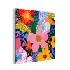 Kleurrijk - Bloemen - Abstract - Stippen aluminium wit klein -3d