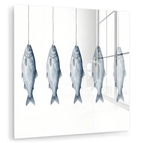 Vissen - Illustratie - Delfts - Blauw plexiglas 5mm klein -zzzproduct_nieuw