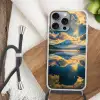 Berg - Rivier - Zonsondergang Hoesje iPhone 16 Pro Max met koord klein -sfeer4
