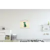 Dinosaurus - Turquoise - Stekels textielposter latten blank klein -kinderkamer
