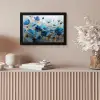Bloemen - Schilderij - Blauw fotolijst zwart zonder passe partout klein -sfeer5