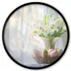 Vaas - Eieren - Bloemen Fotolijst rond zonder passe partout klein -3d