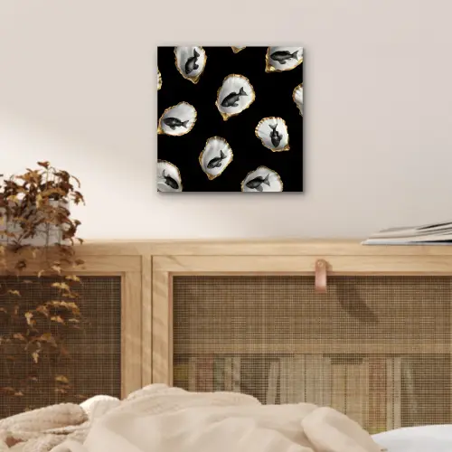 Oesters - Zwart - Vissen - Goud aluminium wit klein -sfeer3