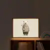 Knuffelbeer - Oranje bloemen - Vriendelijk Light Box met batterij (Wandlamp kind) middel -sfeer1_kind