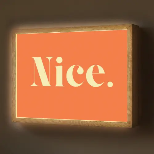 Oranje - Gebroken wit - Nice Light Box met batterij (Wandlamp) middel -z3d_website