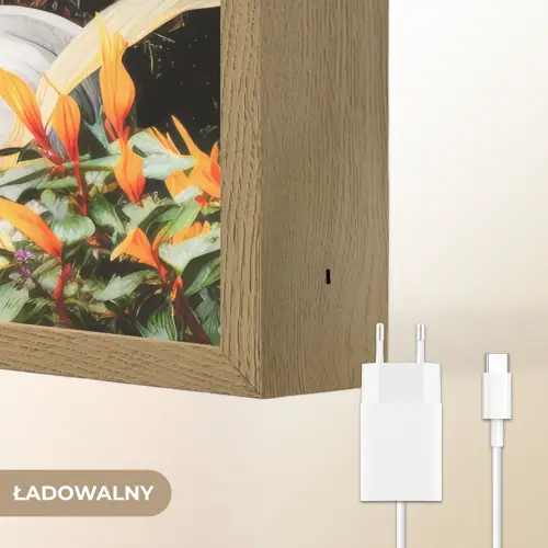Paard - Wit - Bos - Bloemen - Planten Light Box met batterij (Wandlamp kind) middel -USP_websiteoplaadbaarNL