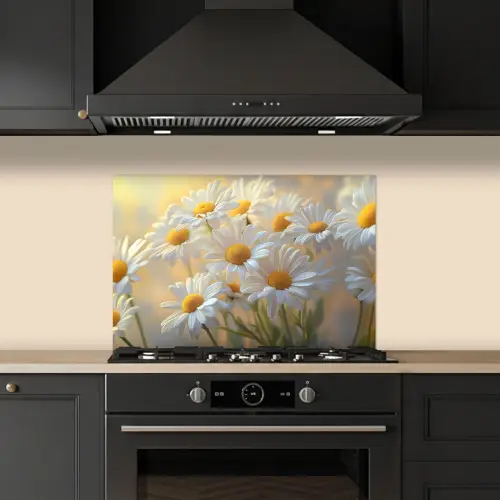 Madeliefjes - Wit - Zonlicht keuken achterwand spatscherm klein -sfeer1