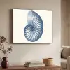 Blauw - Schelp - Spiraal Textielframe - compleet frame klein -sfeer3