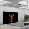 Kreeft - Oranje - Zwart - Modern keuken achterwand spatscherm klein -3d_schuin