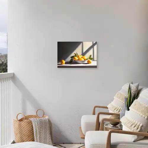 Citroenen - Stilleven - Geel Tuinposter op houten frame 2 cm dik klein -sfeer1